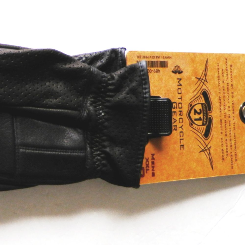 HIGHWAY 21 BLACK JAB PERF GLOVE PREMIUM- MOTORCYCLE PERFORATED GLOVE SIZE XXL - Picture 5 of 9